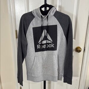 Reebok Gray and Black Sweatshirts & Hoodies